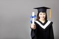 Young graduate showing the diploma Royalty Free Stock Photo