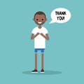 Young grateful black man says Thank you