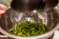Young green bean, green bean pods, preparing the podole Royalty Free Stock Photo