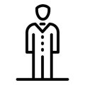 Young groom icon, outline style