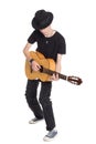 Young guitarist playing guitar Royalty Free Stock Photo