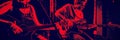 Guitarists performing at nightclub Royalty Free Stock Photo
