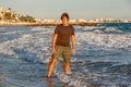 The young guy on Croissette Beach in Cannes