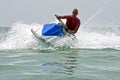 Young guy cruising on the atlantic ocean Royalty Free Stock Photo