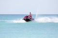 Young guy cruising on the caribbean sea Royalty Free Stock Photo