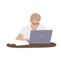 young guy learning works online vector image