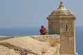 Young guy observing the horizont Royalty Free Stock Photo