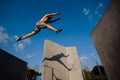 Young guy parkour jumping Royalty Free Stock Photo