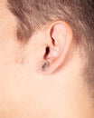 Young guy with piercings in his ear Royalty Free Stock Photo