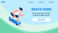 Young Guy in Summer Clothing Riding Skateboard. Royalty Free Stock Photo