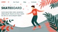 Young Guy in Summer Clothing Riding Skateboard. Royalty Free Stock Photo