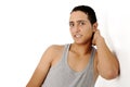 Young guy in undershirt Royalty Free Stock Photo