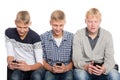 Young guys use smartphones