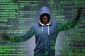 The young hacker in cyber security concept Royalty Free Stock Photo