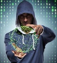 Young hacker in cyber security concept Royalty Free Stock Photo