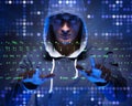 Young hacker in cyber security concept Royalty Free Stock Photo