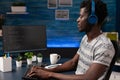Young it hacker programming software for website security Royalty Free Stock Photo