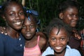 Young Haitian girls pose for camera in rural village.