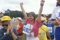 Young Handicapped athlete celebrating