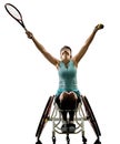 Young handicapped tennis player woman welchair sport isolated si