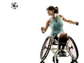 Young handicapped tennis player woman welchair sport si