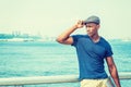 Young Handsome African American Man traveling in New York Royalty Free Stock Photo
