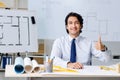 The young handsome architect working on the project Royalty Free Stock Photo