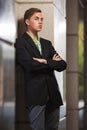 Young handsome business man in black blazer and checked shirt Royalty Free Stock Photo