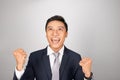 Young handsome businessman cheering carefree and excited. Victory concept Royalty Free Stock Photo