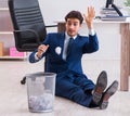 Young handsome businessman employee working in office in paperwo Royalty Free Stock Photo