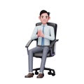 Young handsome businessman sitting in office chair with hand gesture steeple Royalty Free Stock Photo