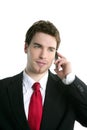 Young handsome businessman suit talking phone Royalty Free Stock Photo