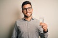 Young handsome businessman wearing glasses and shirt Royalty Free Stock Photo