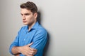 Young handsome casual man looking away Royalty Free Stock Photo