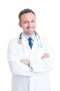 Young handsome and friendly male doctor or medic smiling Royalty Free Stock Photo