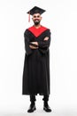 Young handsome Graduation indian Man Holding Certificate Royalty Free Stock Photo