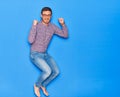 Young handsome hispanic businessman wearing glasses smiling happy Royalty Free Stock Photo