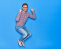 Young handsome hispanic businessman wearing glasses smiling happy Royalty Free Stock Photo