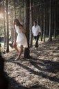 Young handsome Indian couple spending afternoon in forest Royalty Free Stock Photo