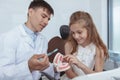 Beautiful young girl visiting dentist Royalty Free Stock Photo