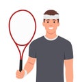 Young handsome male tennis player standing Royalty Free Stock Photo