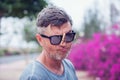 Young handsome man with clothespin on his nose. allergy Royalty Free Stock Photo