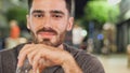 Young man drinking cocktail outside at night Royalty Free Stock Photo