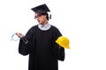 The young handsome man graduating from university Royalty Free Stock Photo