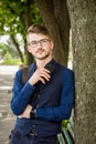 Young handsome man with a phone in his hands Royalty Free Stock Photo