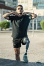 Man with prosthetic leg. Royalty Free Stock Photo