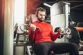 Young handsome man in sportswear exercising Royalty Free Stock Photo