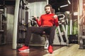 Young handsome man in sportswear exercising Royalty Free Stock Photo