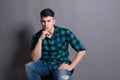 Young handsome man studio portrait, boy style Royalty Free Stock Photo