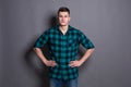 Young handsome man studio portrait, boy style Royalty Free Stock Photo